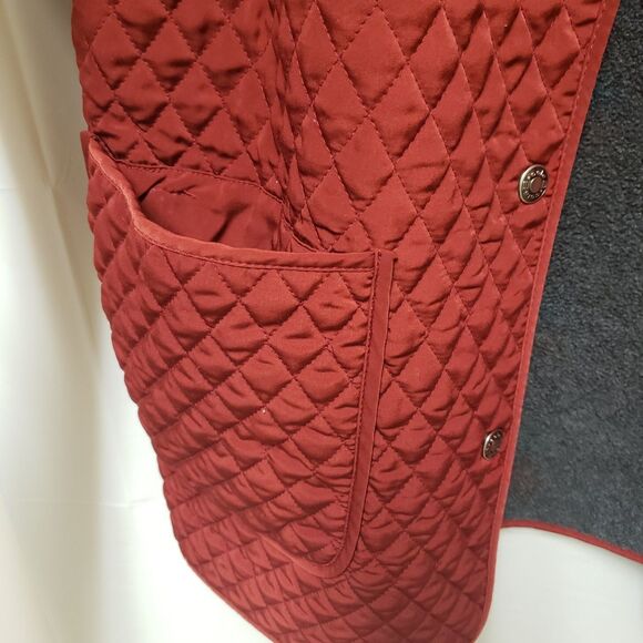 Cole B Women's Quilted Pattern Insulated Burgundy Red Coat Preppy Sz XL NWOT - Picture 6 of 13